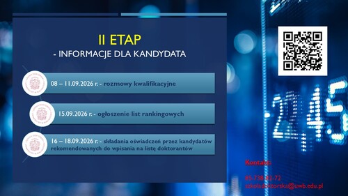 Rekrutacja na rok akademicki 2026/2027 -  II etap - informacje dla KANDYDATA
